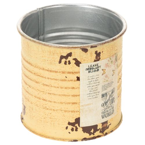 Artikel Decoratieve blikken plantenpot, zomerse abrikooskleur, metalen blik, Ø8cm H7,5cm