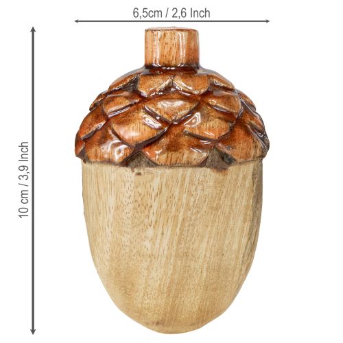 Artikel Decoratieve eikels houten tafeldecoratie groen oranje rood H10cm 3 stuks