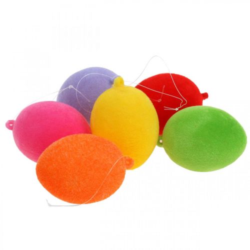 Floristik24 Decoratieve eieren gevlokt kleurrijk 4cm 18 st