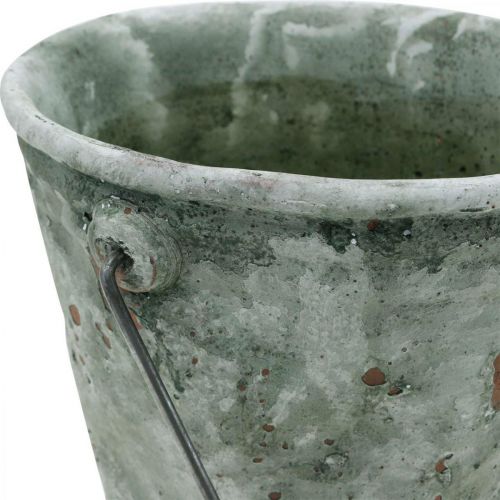 Floristik24 Decoratieve emmer, keramiek voor opplant, tuindecoratie, plantenemmer antieke optiek Ø13,5cm H12cm 2st