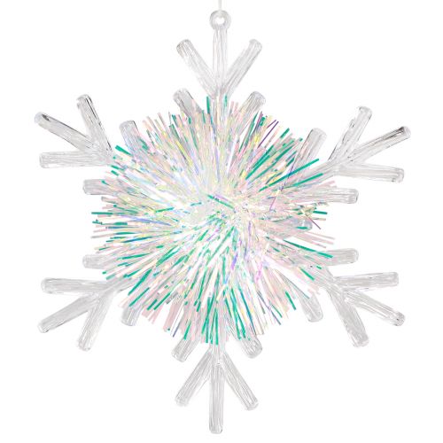 Artikel Decoratieve ijskristallen sneeuwvlok om op te hangen Ø15cm 3st