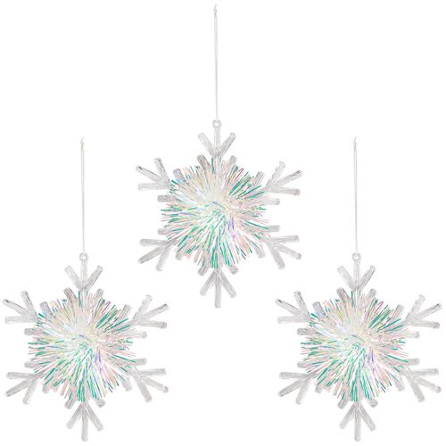 Artikel Decoratieve ijskristallen sneeuwvlok om op te hangen Ø15cm 3st