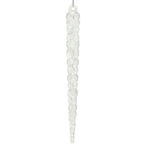 Floristik24 Decoratieve ijspegels voor het ophangen van winter heldere glitter 14cm 4st