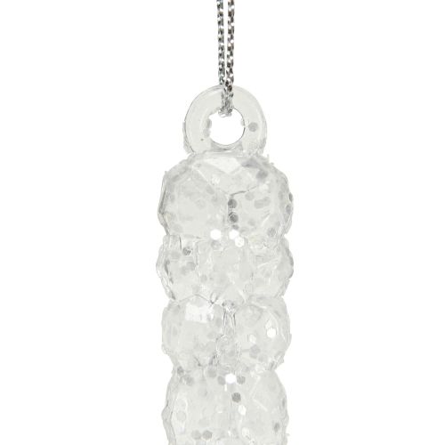 Floristik24 Decoratieve ijspegels voor het ophangen van winter heldere glitter 14cm 4st