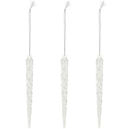 Floristik24 Decoratieve ijspegels voor het ophangen van winter heldere glitter 14cm 4st
