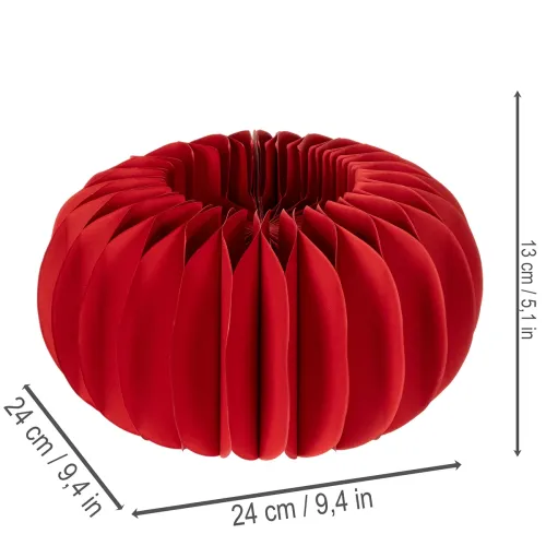 Papieren decoratie, honingraatvormige papieren pompoen, rond, moderne tafeldecoratie, 24 cm, 4 stuks | Floristik24.nl