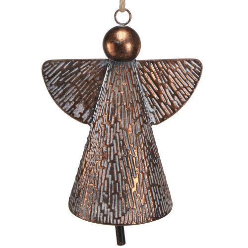 Floristik24 Decoratieve engel metalen bel brons wit naturel 21x13,5x24cm