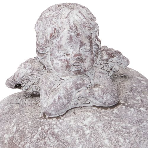 Artikel Decoratieve engel op hartfiguur van gegoten steen 15×13,5×12cm