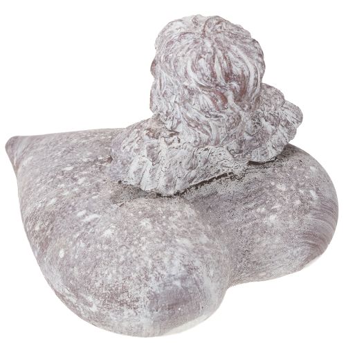 Artikel Decoratieve engel op hartfiguur van gegoten steen 15×13,5×12cm