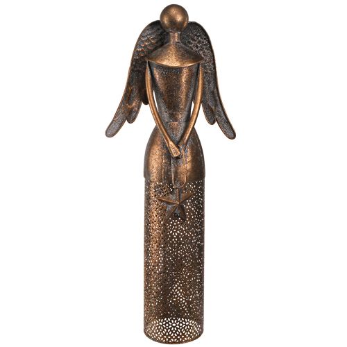 Floristik24 Decoratieve engel met ster metaal kerst brons H52cm