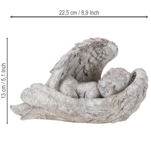 Artikel Decoratieve engel slapend met vleugels engelfiguur graf 22,5cm