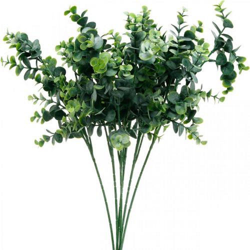 Decoratieve eucalyptustak donkergroen Kunsteucalyptus Kunstgroene planten 6st