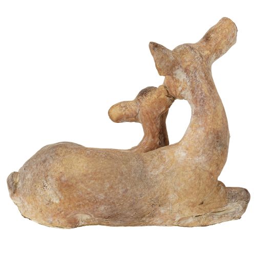 Artikel Decoratief figuur hert met reekalf gegoten steen bruin wit 20×11×17cm