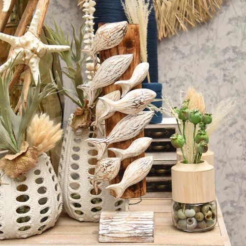 Floristik24 Decoratieve vissen staande houten school vissen Maritieme decoratie 59cm