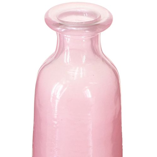 Artikel Decoratieve fles bloemenvaas glas roze rustiek Ø6cm H24cm