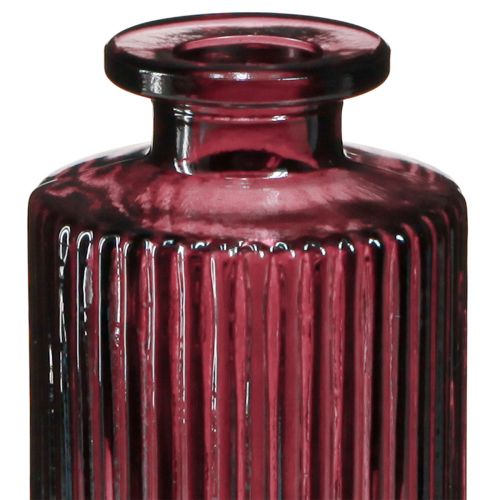 Artikel Decoratieve flesjes glas retro mini vazen Berry H13cm 6 st