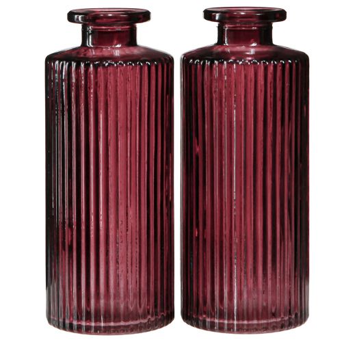 Artikel Decoratieve flesjes glas retro mini vazen Berry H13cm 6 st