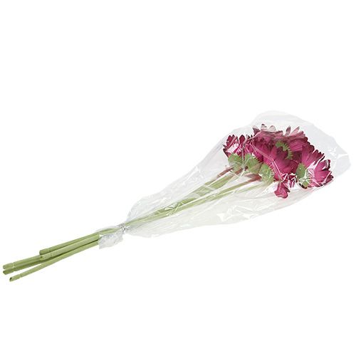 Floristik24 Decoratieve gerbera donker roze Ø10cm L53cm 6st