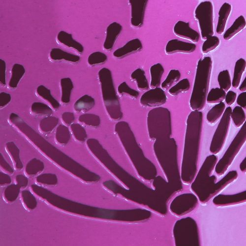 Artikel Decoratieve gieter metalen kan paardenbloem paars H12cm 2st