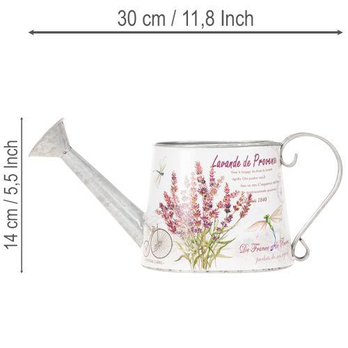 Decoratieve metalen gieter, lavendel, retro tuindesign, 30×11×14,5 cm | Floristik24.nl