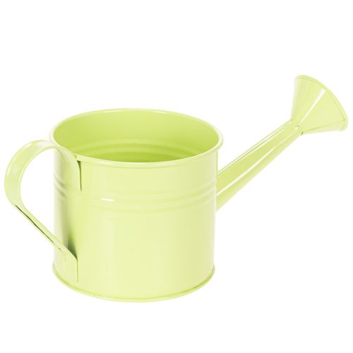 Decoratieve gieterset in pastel zalmroze, groen en geelgroen - metalen plantenbak Ø11cm H10cm, 8 stuks | Floristik24.nl