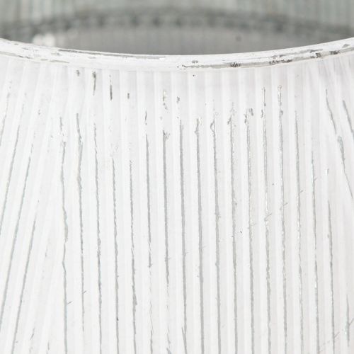 Artikel Decoratieve gieter wit metaal vintage gegroefd decor Ø25cm