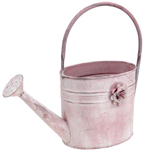 Floristik24 Decoratieve metalen gieter roze L33cm B12cm H29cm