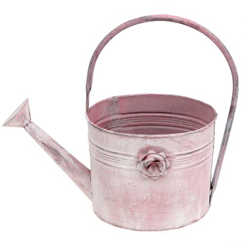 Floristik24 Decoratieve metalen gieter roze L33cm B12cm H29cm