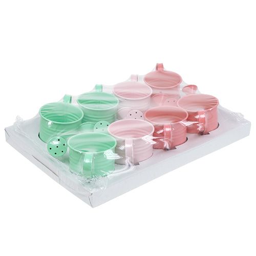 Floristik24 Decoratieve gieters pastel ass. Ø7,5cm H7,5cm 8st