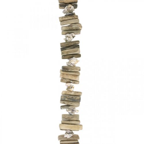 Deco slinger schelpen en drijfhout 90cm