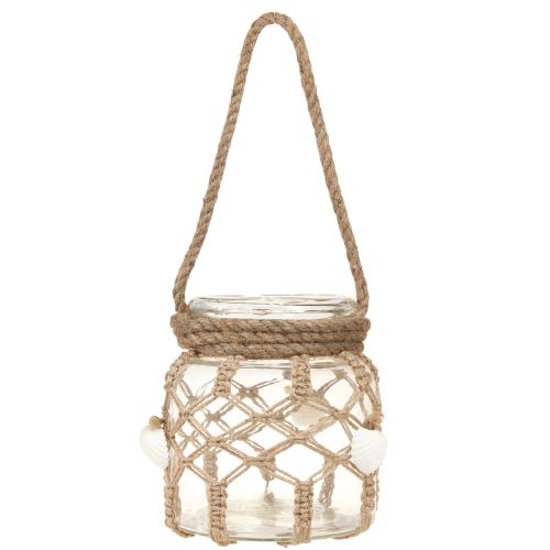 Artikel Decoratieve glazen macramé schelpen tafeldecoratie hangdecoratie Ø14cm