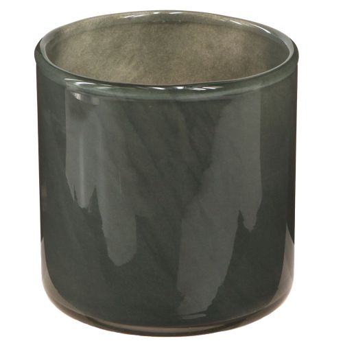 Artikel Decoratieve glazen plantenbak in groen lichtgrijs grijs H10cm 3 st