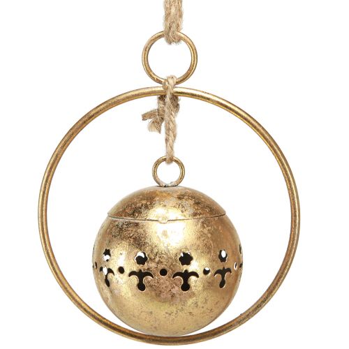 Artikel Decoratieve bel gouden bel hangende decoratie metaal naturel Ø14cm