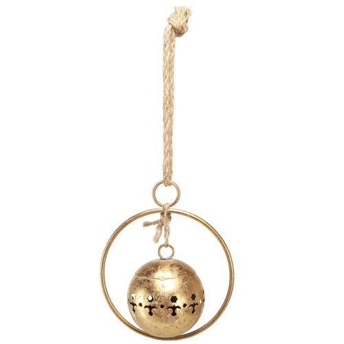 Artikel Decoratieve bel gouden bel hangende decoratie metaal naturel Ø14cm