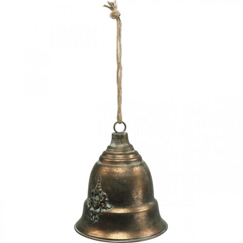Floristik24 Decoratieve bel, metalen bel, gouden bel om op te hangen Ø20,5cm H24cm