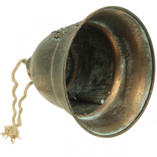 Decoratieve bel, metalen bel, gouden bel om op te hangen Ø20,5cm H24cm