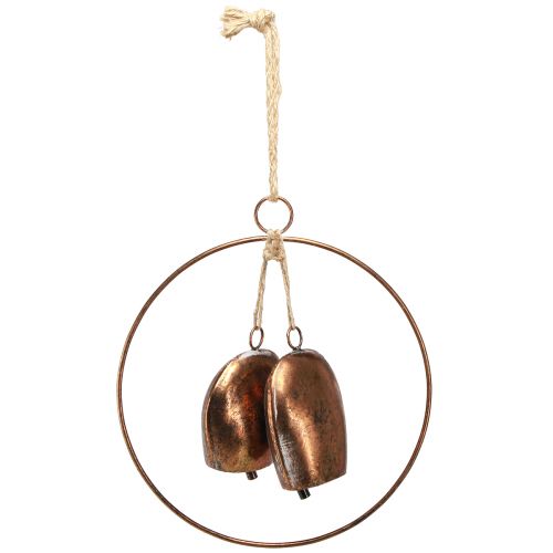 Artikel Decoratieve belletjes in ring hangende decoratie kerst brons Ø29cm