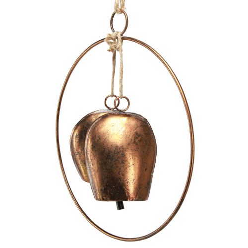 Artikel Decoratieve belletjes in ring hangende decoratie kerst brons Ø29cm