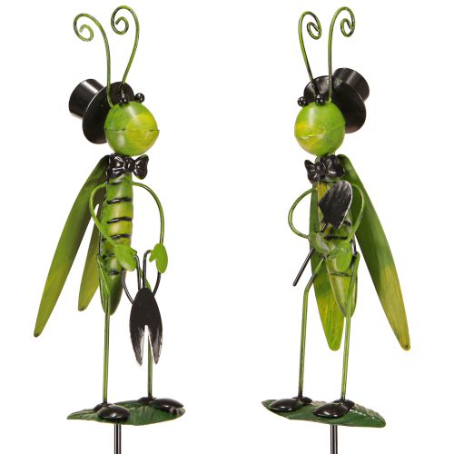 Artikel Decoratie Sprinkhaan op Stok Tuindecoratie Metaal Assorti 77cm 2st