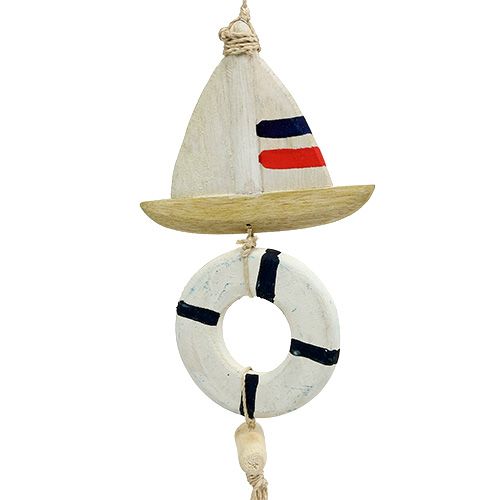 Floristik24 Decoratieve hangboot, schelpen L42cm