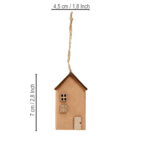 Artikel Decoratief huis kerstboomversiering roodbruin naturel 6 cm 9 stuks
