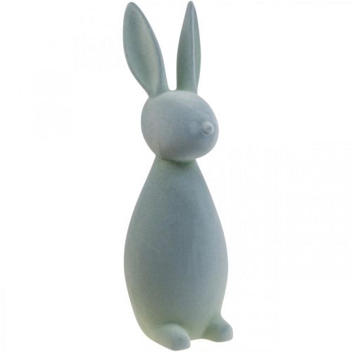 Floristik24 Deco Bunny Deco Easter Bunny Flocked Grijs-Groen H69cm