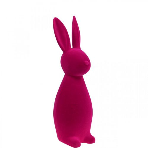 Floristik24 Decoratief Konijn Roze Decoratief Paashaasje – 2e keus – Gevlokt H47cm
