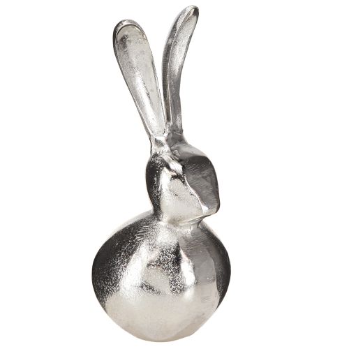 Floristik24 Decoratief Konijn Metaal Pasen in Zilver Rond Ø12cm H25cm