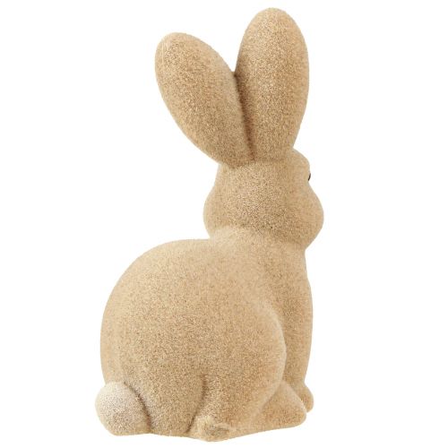 Artikel Decoratieve zittende paashaas in bruin – 2e keus – gevlokt H22cm