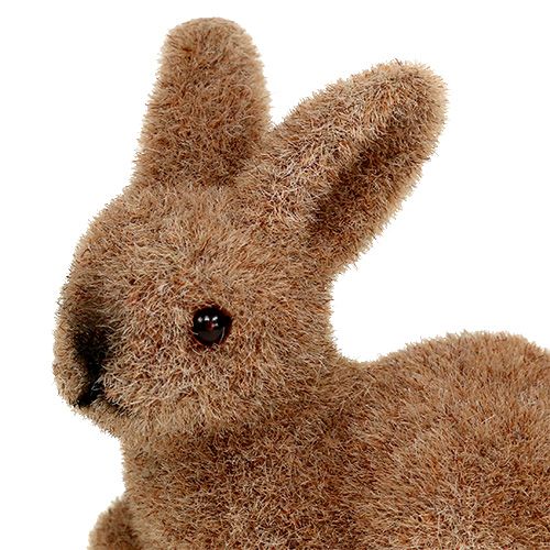 Artikel Deco konijn 5cm flocked bruin 16st.