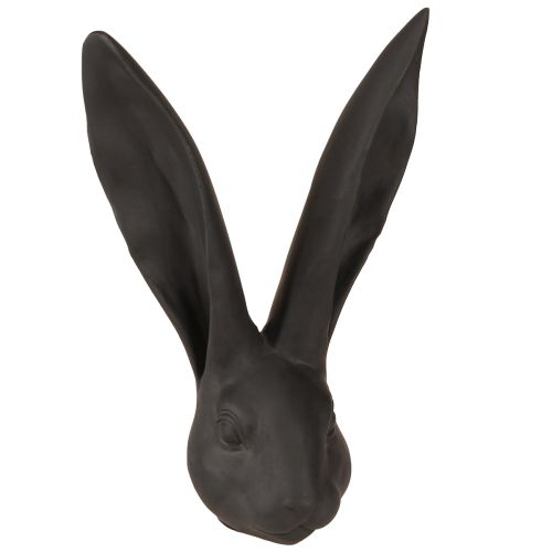 Floristik24 Decoratie Konijnenkop Paasdecoratie Zwart Mat Polyresin 26cm