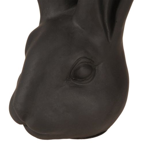 Floristik24 Decoratie Konijnenkop Paasdecoratie Zwart Mat Polyresin 26cm