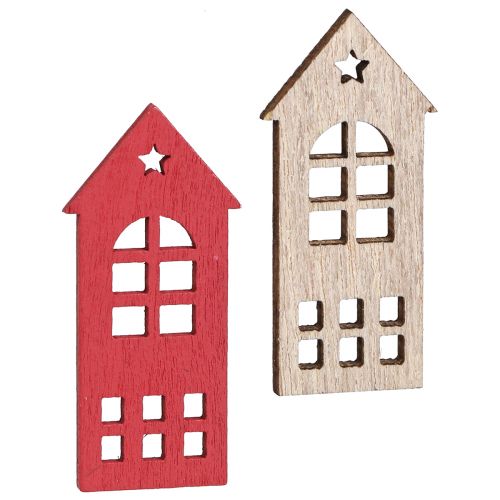 Artikel Decoratief huisstrooidecoratie hout in natuurlijk rood 2×4,5cm 72 st