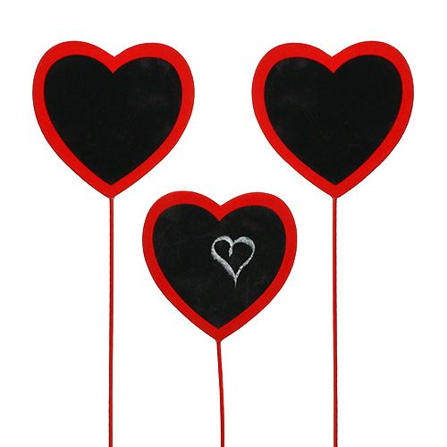 Floristik24 Decoratief hart voor het labelen van rood 9cm x 9cm 12st